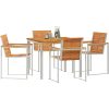 5-delad Trädgårds Matgrupp Massivt Akaciaträ vidaXL 90 x 90 x 75 cm, standard – miniatyr 3