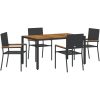 5-delad Trädgårds Matgrupp Svart Konstrotting vidaXL 4 - Sits – miniatyr 2