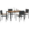 5-delad Trädgårds Matgrupp Svart Konstrotting vidaXL 4 - Sits – miniatyr 3