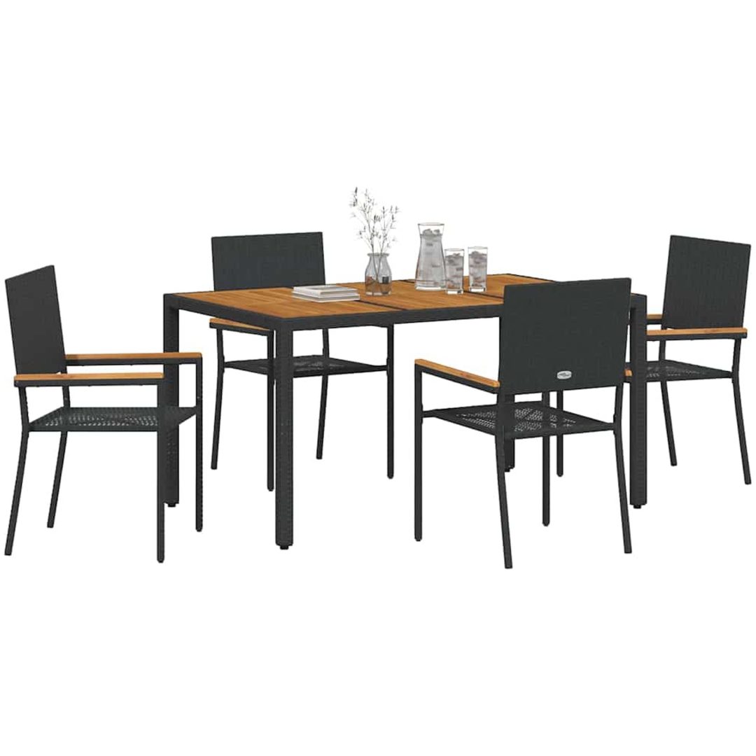 5-delad Trädgårds Matgrupp Svart Konstrotting vidaXL 4 - Sits – bild 3