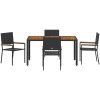 5-delad Trädgårds Matgrupp Svart Konstrotting vidaXL 4 - Sits – miniatyr 7