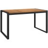 5-delad trädgårds matgrupp svart poly rattan akacia vidaXL Medium – miniatyr 6