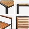 5-delad trädgårds matgrupp svart poly rattan akacia vidaXL Medium – miniatyr 9