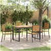 5-delad trädgårds matgrupp svart poly rattan akacia vidaXL Medium – miniatyr 1