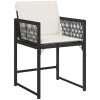 5-delad trädgårdsatmosfär med kuddar i svart poly-rattan vidaXL 140 x 80 x 73 cm – miniatyr 6
