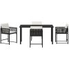 5-delad trädgårdsatmosfär med kuddar i svart poly-rattan vidaXL 140 x 80 x 73 cm – miniatyr 7