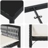 5-delad trädgårdsatmosfär med kuddar i svart poly-rattan vidaXL 140 x 80 x 73 cm – miniatyr 8