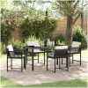 5-delad trädgårdsatmosfär med kuddar i svart poly-rattan vidaXL 140 x 80 x 73 cm – miniatyr 1