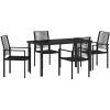5-delad trädgårdsduksats i svart PVC-rattan vidaXL 140 x 70 x 73 cm – miniatyr 2