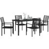 5-delad trädgårdsduksats i svart PVC-rattan vidaXL 140 x 70 x 73 cm – miniatyr 3