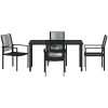 5-delad trädgårdsduksats i svart PVC-rattan vidaXL 140 x 70 x 73 cm – miniatyr 6
