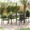 5-delad trädgårdsduksats i svart PVC-rattan vidaXL 140 x 70 x 73 cm – miniatyr 1