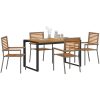 5-delad Trädgårdsmatbord Sats Grå Poly Rattan Akacia vidaXL 4 - Sits – miniatyr 3