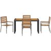 5-delad Trädgårdsmatbord Sats Grå Poly Rattan Akacia vidaXL 4 - Sits – miniatyr 7