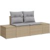 5-delad trädgårdsmatgrupp med dynor i beige polyrotting och akacia vidaXL 100 x 55 x 73 cm – miniatyr 4