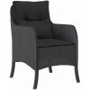 5-delad trädgårdsmatgrupp med kuddar Svart Poly Rattan vidaXL 80 x 80 x 73 cm – miniatyr 6