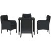 5-delad trädgårdsmatgrupp med kuddar Svart Poly Rattan vidaXL 80 x 80 x 73 cm – miniatyr 7
