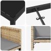 5-delad Trädgårdsmatsal med Kuddar Beige Poly Rattan vidaXL 4 - Sits – miniatyr 8