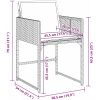 5-delad Trädgårdsmatsal med Kuddar Beige Poly Rattan vidaXL 4 - Sits – miniatyr 9
