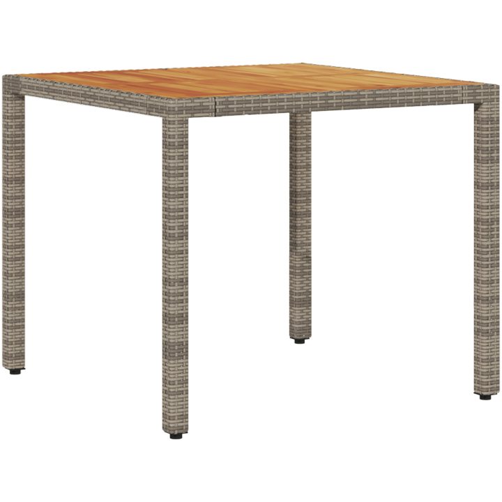 5-delad trädgårdsmatsal med kuddar Grå Polyrotting vidaXL 90 x 90 x 75 cm – bild 5