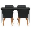 5-delad trädgårdsmatsats svart poly rattan vidaXL 160 x 80 x 74 cm – miniatyr 7