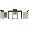 5-delad Trädgårdsmöbelset med Dynor Ljusgrå Poly Rattan vidaXL 140 x 70 x 73 cm – miniatyr 7