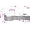 5-delad trädgårdsoffa med kuddar grå poly rattan vidaXL 251 x 117 x 85 cm – miniatyr 9