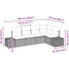 5-delad Trädgårdsoffa Set med Kuddar Beige Poly Rotting vidaXL 264 x 154 x 85 cm – miniatyr 8