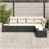 5-delad Trädgårdsoffagrupp med Dynor Svart Poly Rattan vidaXL 264 x 154 x 85 cm – miniatyr 3