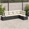 5-delad Trädgårdsoffagrupp med Dynor Svart Poly Rattan vidaXL 264 x 154 x 85 cm – miniatyr 1