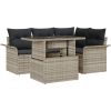 5-delad Trädgårdsoffagrupp med Kuddar Ljust Grå Poly Rattan vidaXL 100 x 55 x 73 cm – miniatyr 2