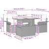 5-delad Trädgårdsoffagrupp med Kuddar Ljust Grå Poly Rattan vidaXL 100 x 55 x 73 cm – miniatyr 11
