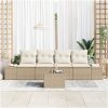 5-delad Trädgårdsoffasats med Dynor Beige Poly Rattan vidaXL 55 x 55 x 37 cm – miniatyr 3