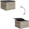 5-delad trädgårdsoffasats med kuddar ljusgrå poly rattan vidaXL Stor – miniatyr 10
