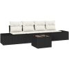 5-delad Trädgårdsoffgrupp med Kuddar Svart Poly Rattan vidaXL 55 x 55 x 37 cm – miniatyr 2