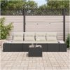 5-delad Trädgårdsoffgrupp med Kuddar Svart Poly Rattan vidaXL 55 x 55 x 37 cm – miniatyr 3