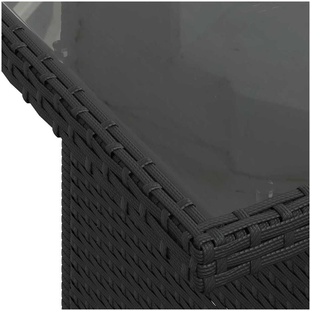 5-delad Trädgårdsoffor Set med Kuddar Svart Poly Rattan vidaXL Medium – bild 10