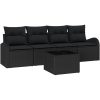 5-delad Trädgårdsoffset med kuddar Svart Poly Rattan vidaXL 55 x 55 x 37 cm – miniatyr 2