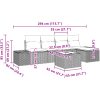 5-delade Trädgårdsoff set med kuddar Svart Polyrotting vidaXL 294 x 117 x 85 cm – miniatyr 9