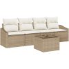 5-delade trädgårdsoffset med kuddar beige poly rattan vidaXL 55 x 55 x 37 cm – miniatyr 2