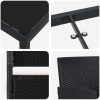 5 Delar Trädgårds Matbord Set med Kuddar Svart Poly Rattan vidaXL 140 x 70 x 73 cm – miniatyr 8