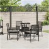 5 delar trädgårds matbordset svart poly rattan vidaXL 60 x 60 x 75 cm – miniatyr 4