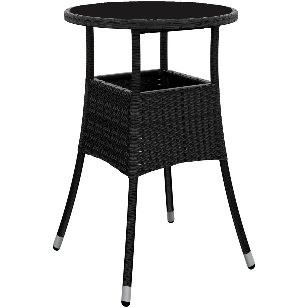 5 delar trädgårds matbordset svart poly rattan vidaXL 60 x 60 x 75 cm – bild 5