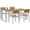 5 Delar Trädgårds Matgrupp i Massivt Akacia Trä och Metall vidaXL 180 x 90 x 75 cm – miniatyr 3
