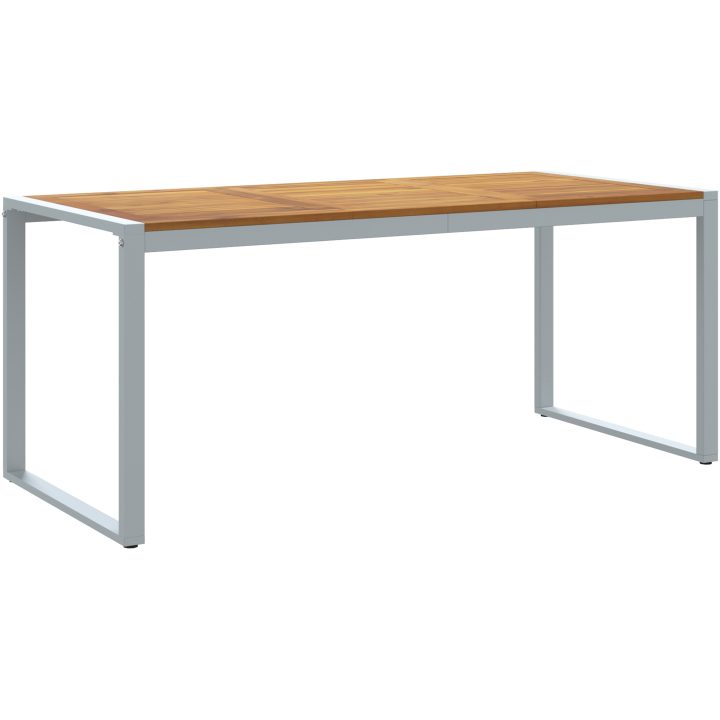 5 Delar Trädgårds Matgrupp i Massivt Akacia Trä och Metall vidaXL 180 x 90 x 75 cm – bild 5