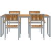 5 Delar Trädgårds Matgrupp i Massivt Akacia Trä och Metall vidaXL 180 x 90 x 75 cm – miniatyr 7