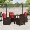 5 Delar Trädgårdsbord Set Brun Poly Rattan vidaXL 80 x 80 x 73 cm – miniatyr 4