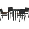 5 Delar Trädgårdsdining Set Svart Poly Rattan vidaXL 4 - Sits – miniatyr 2