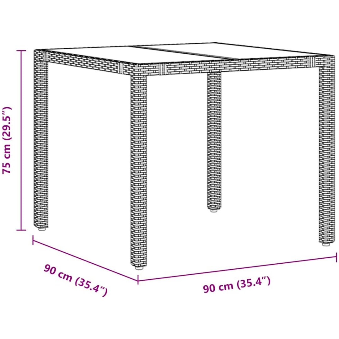 5 Delar Trädgårdsdining Set Svart Poly Rattan vidaXL 4 - Sits – bild 11