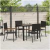 5 Delar Trädgårdsdining Set Svart Poly Rattan vidaXL 4 - Sits – miniatyr 4